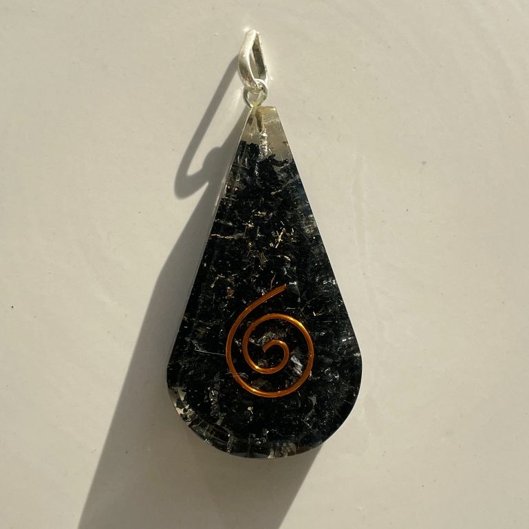 Orgonite Black Tourmaline Pendant - Tear Drop Orgonite Black Tourmaline Pendant - Tear Drop